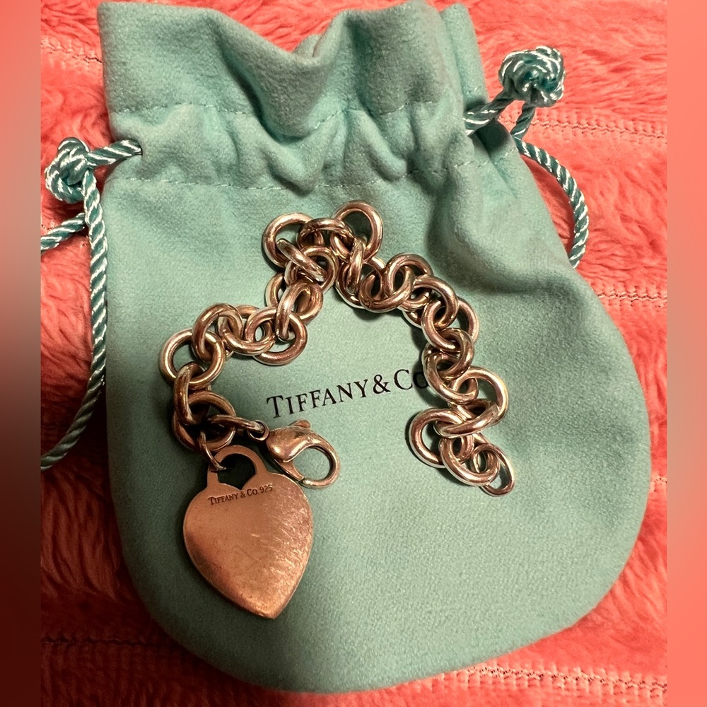 Tiffany & Co. Silver Heart Bracelet 7.5 inch
